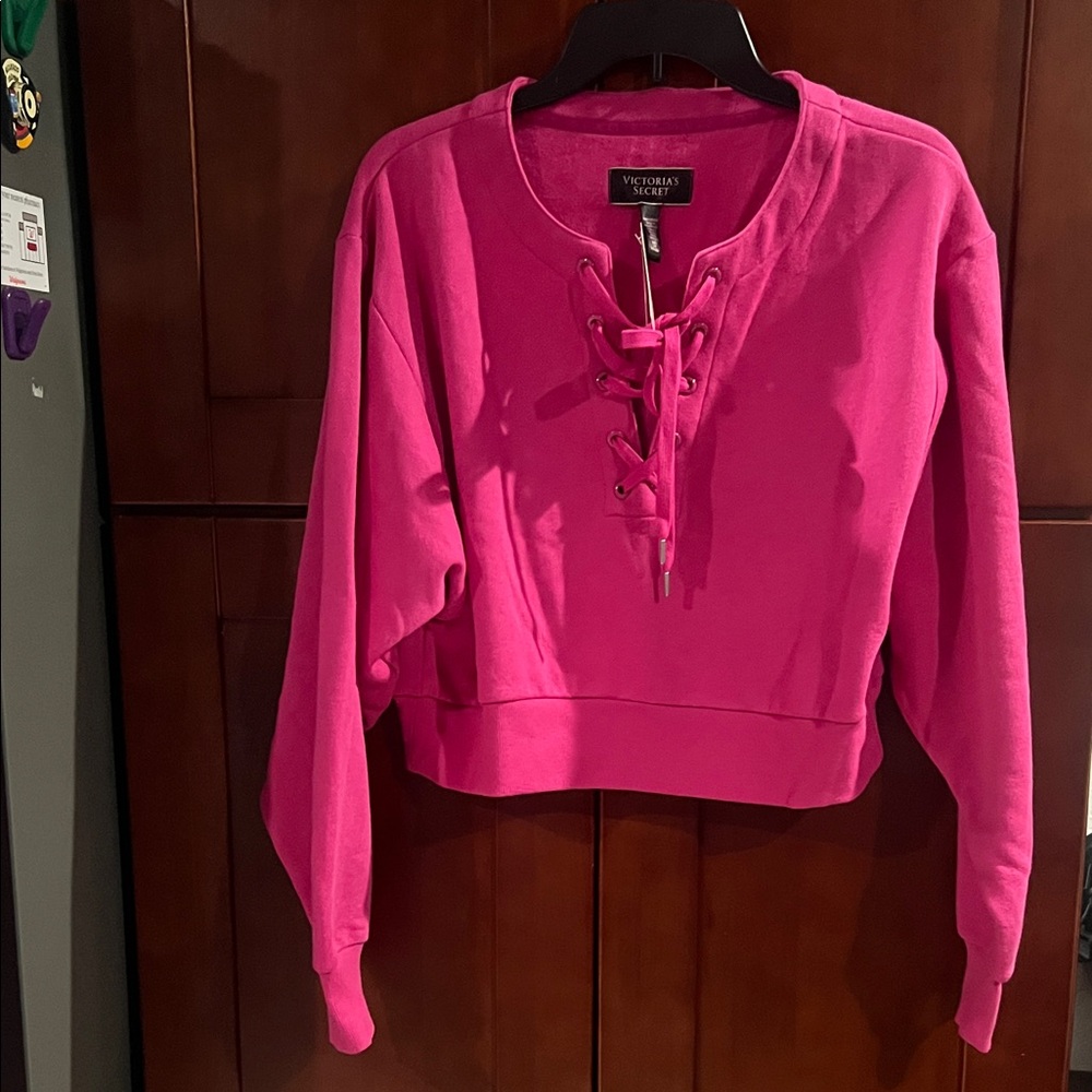 Victoria's Secret Fuchsia Lace-Up Top - Picture 1 of 2